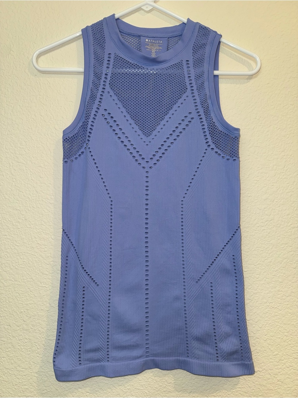 Athleta Oxygen Tank II Seamless Mesh Blue XS
